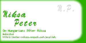 miksa peter business card